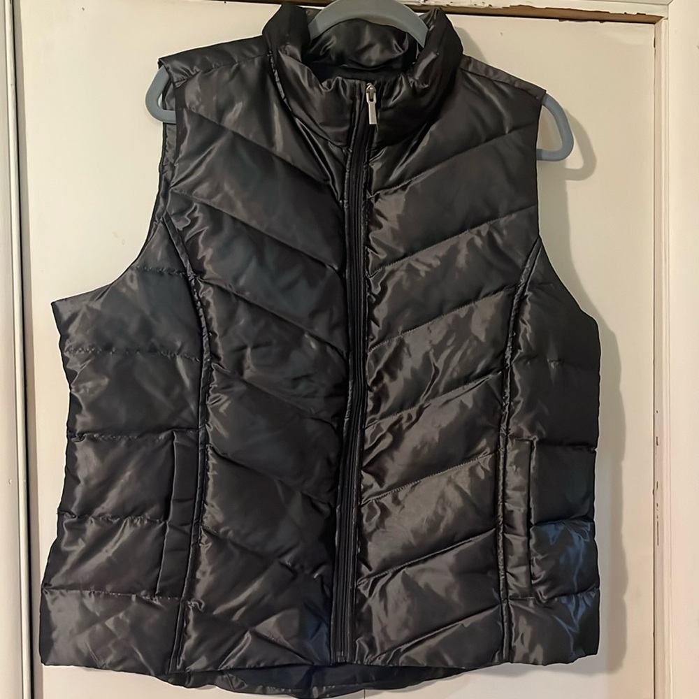 Lands End Puffer Vest, Metallic, XL